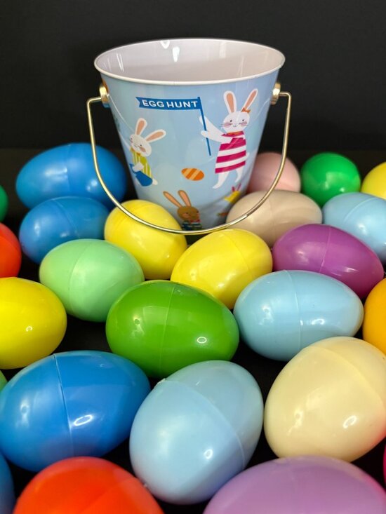 Fiesta Easter Eggs Egg Hunt Vintage Plastic Bunny Rabbit Bucket Fiesta Bunnies - Picture 5 of 6